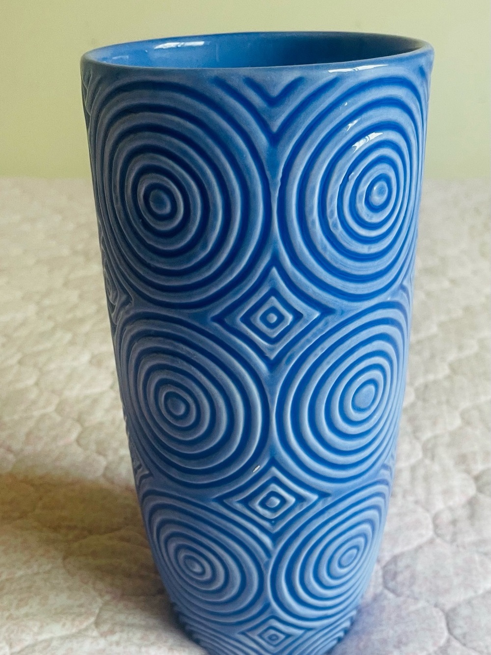 Blue Textured Ceramic Vase